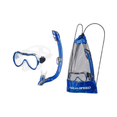 JJunioru snorkelēšanas komplekts Enzo + Evo Aqua Speed Blue