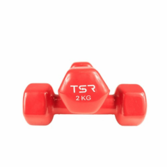 Dumbbells Vinyl, TSR, Red, 2kg, 2 PCS.
