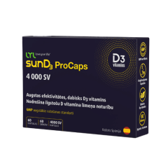 LYL sunD3 ProCaps 4000 SV D3 vitamīns 60 kapsulas