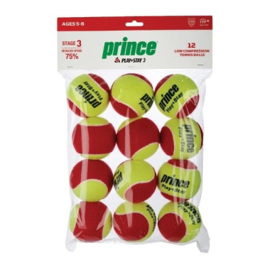 Prince Play & Stay STAGE 3 FELT, 12 pcs. Tennis training balls for children.