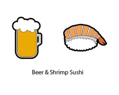 Gamma vibration dampeners Beer / Shrimp Sushi
