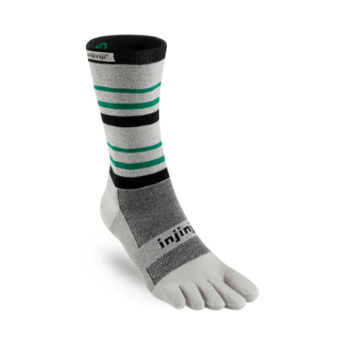 Socks for running Injinji Run Lightweight Crew Emerald
