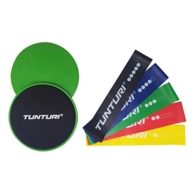 Resistance Bands and Core Sliders Set RESISTANCE & CORE SLIDERS SET Tunturi