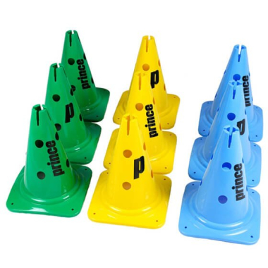 Tennis training cones by Prince, Colored, 30.5 cm