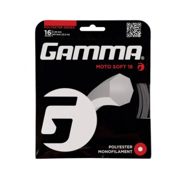 Tennis racquet strings Gamma MOTTO SOFT 16, grey