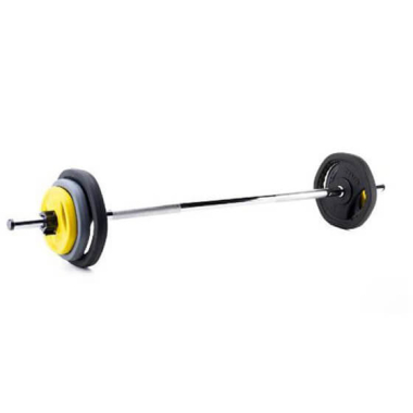 Rubber Coated Weight Plate Set ZIVA Rubber HX Studio Barbell Set