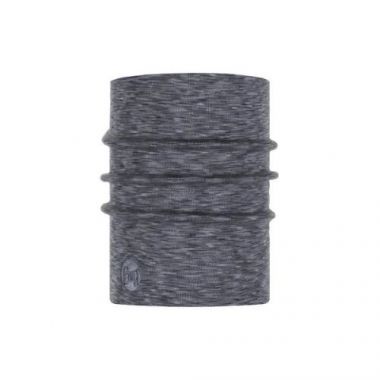 Scarf Buff Fog Grey Multi Stripes, merino wool