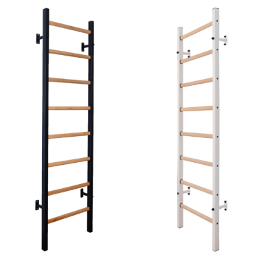 Gymnastics Wall BenchK wall bars with a steel frame and 8 solid rungs Black/White