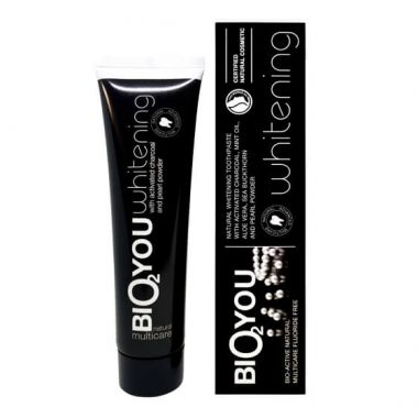 Natural Whitening Toothpaste with Activated Charcoal Bio2you, 100 ml