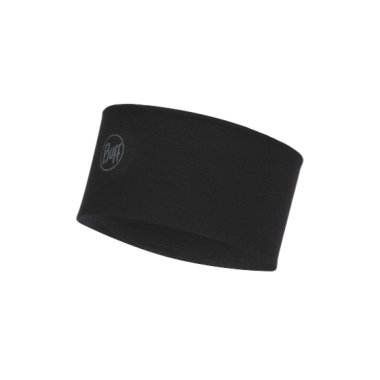 Merino Headband Solid Black, Buff