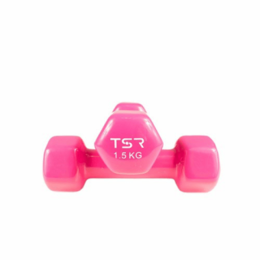 Dumbbells Vinyl, TSR, Pink, 1.5kg, 2 PCS.