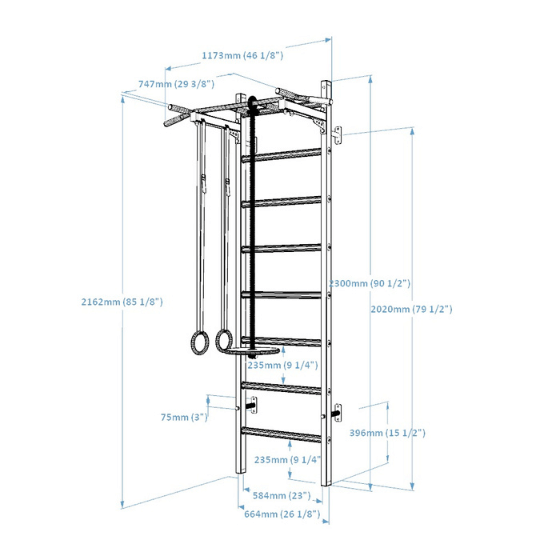 Gymnastics Wall BenchK 221 + A204/A076