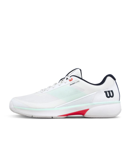 WILSON TENISA APAVI VĪRIEŠU RUSH LITE 5 White / Bay / Fiery Coral