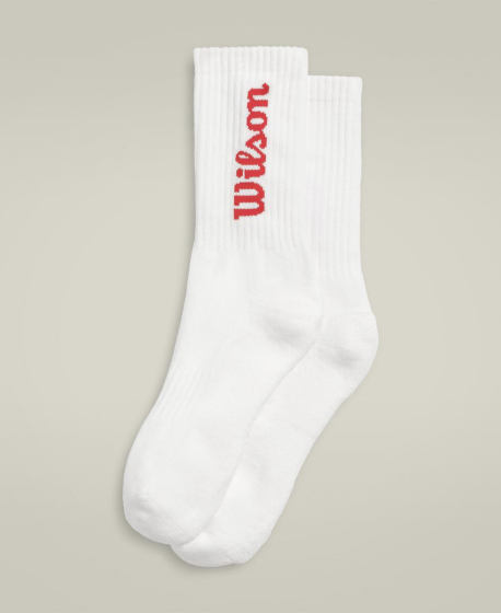 U CREW LOGO SOCK / BRIGHT WHITE/RED L