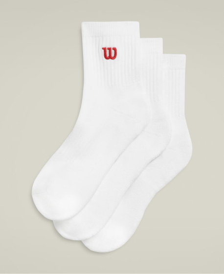 U QUARTER TOP SOCK 3PK / BRIGHT WHITE S