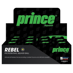 PRINCE REBEL squash ball with one yellow point