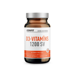 ICONFIT Vitamin D3 kapsulas ar 1200 IU imunitātei un kauliem