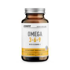 ICONFIT Omega 3 6 9 kapsulas ar E vitamīnu taukskābju komplekss