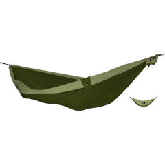 Tuva MoonHammock King karājvietas detaļa uz balta fona — augstas kvalitātes OEKO-TEX® neilona audums ar smalku tekstūru un izturīgām šuvēm