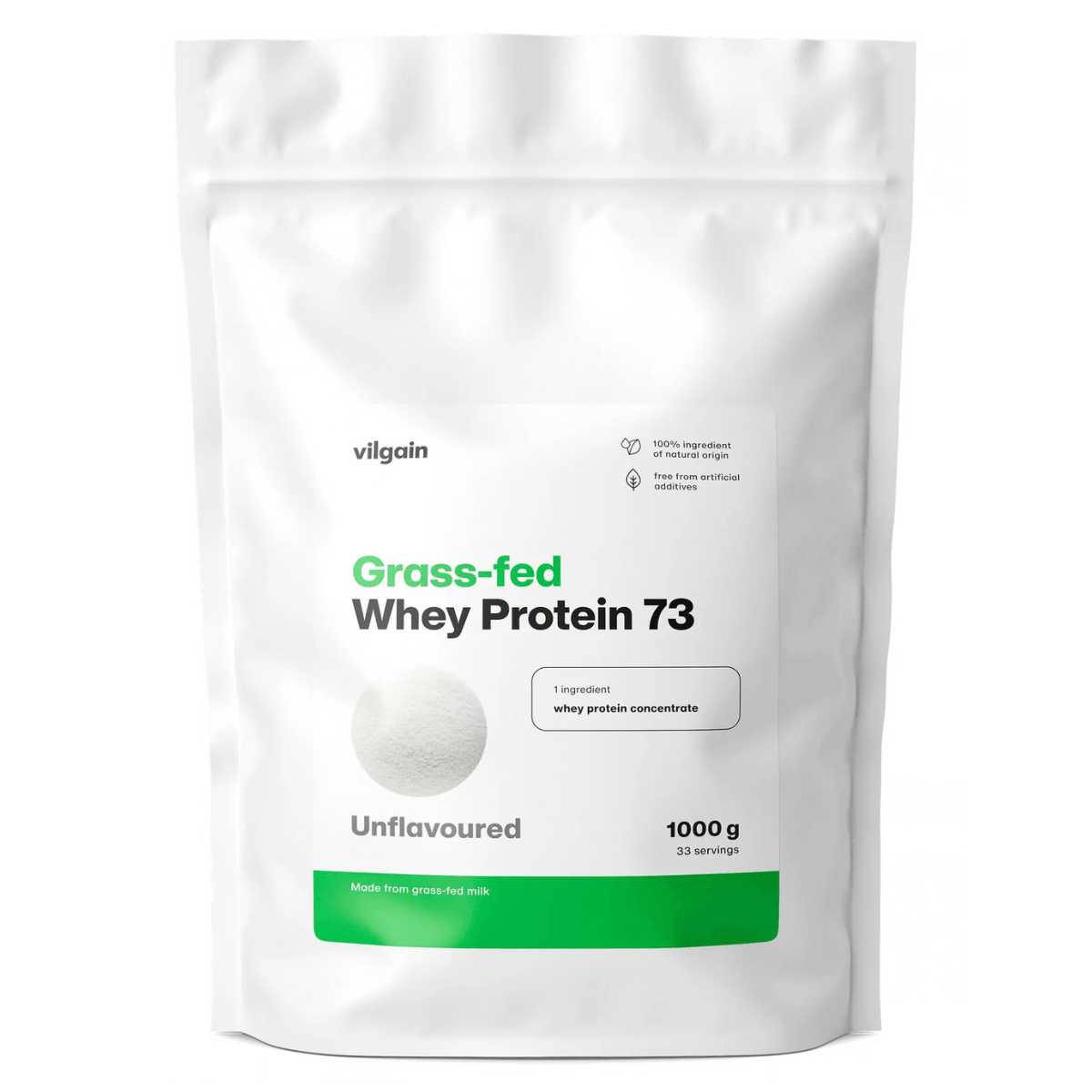 Whey Protein from New Zealand grass-fed cows' milk, without lecithins, 1 kg, Vilgain 